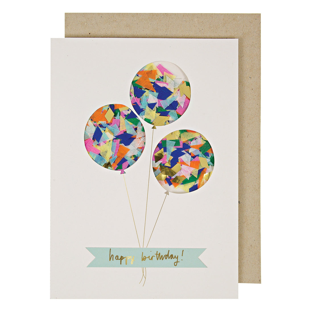 Balloon Confetti Shaker Birthday Card