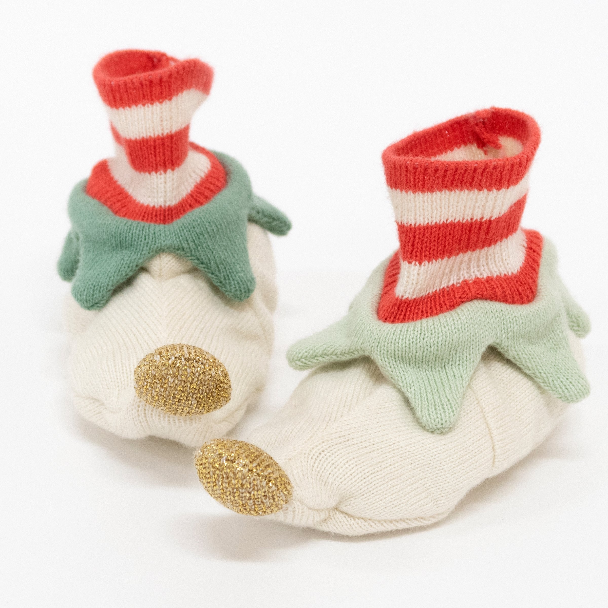 These elf baby booties make a gorgeous baby Xmas outfit.