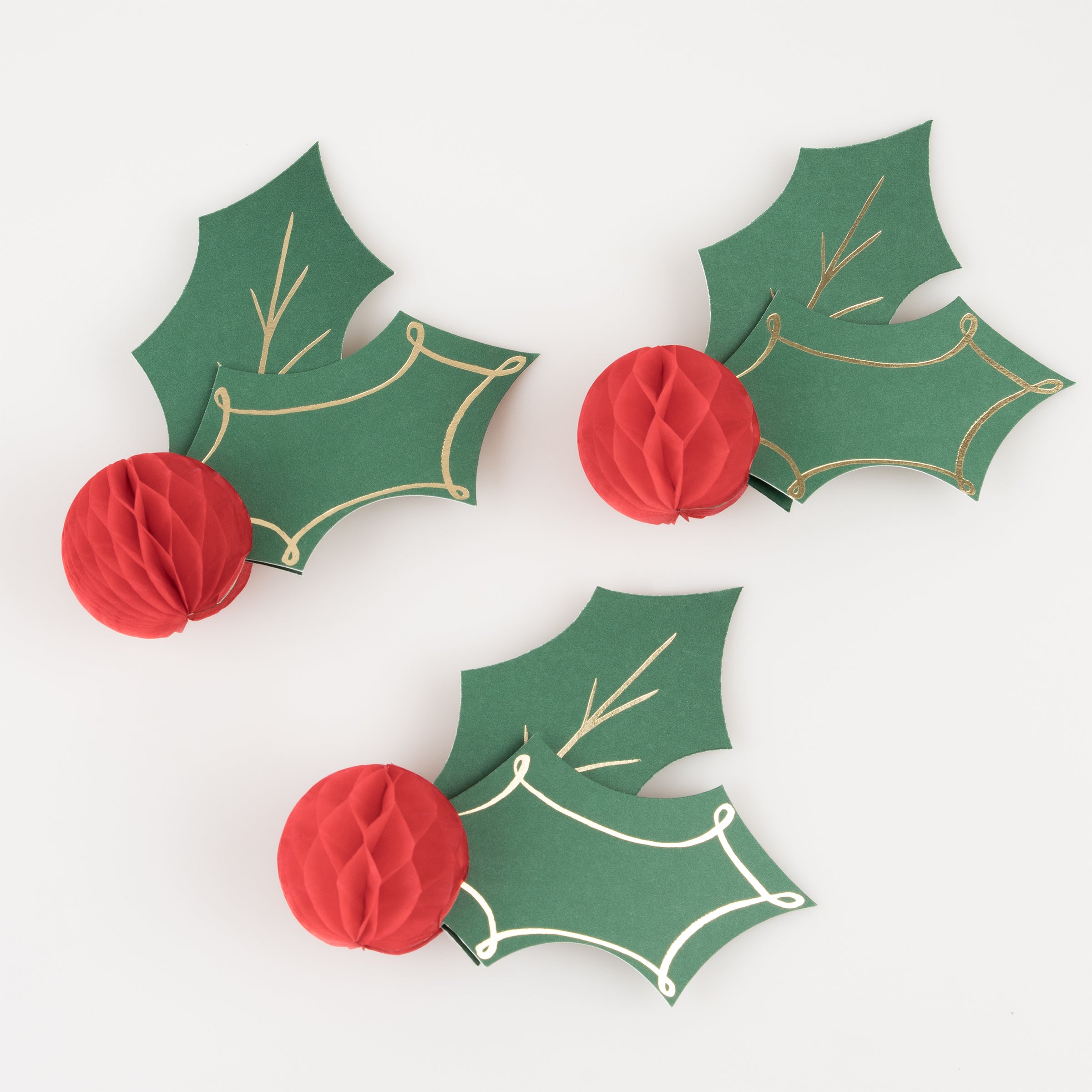 Our 3D place cards , with holly and berry designs, are perfect if you want Christmas party ideas.