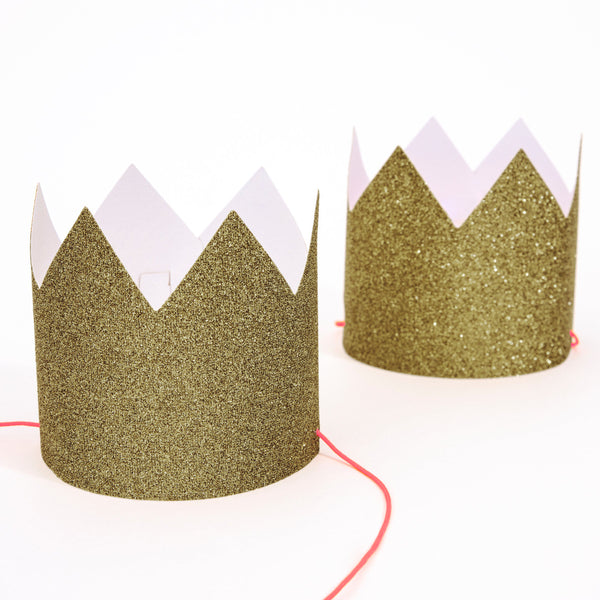 Mini Gold Glitter Crowns Image2