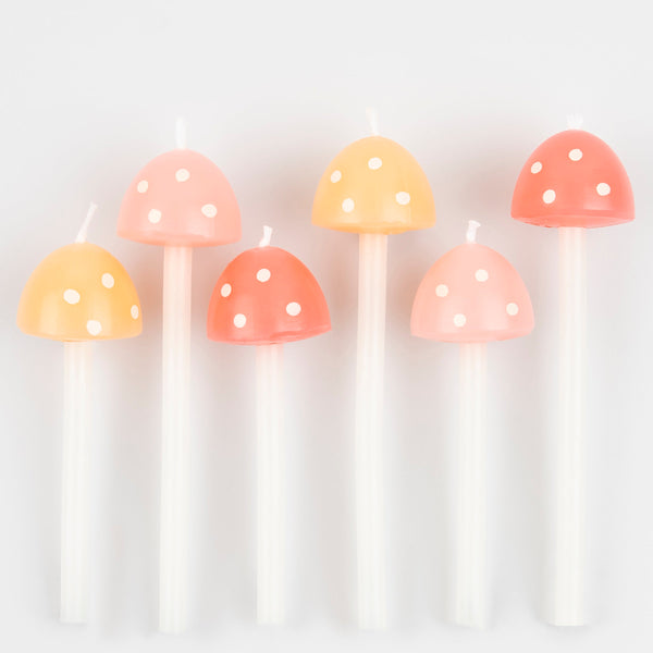 Our mushroom birthday candles are perfect for a fairy birthday party, outdoor birthday party or fall birthday party. Image3