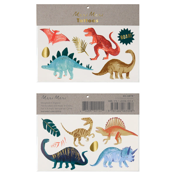 Pop our temporary tattoos for kids, with lots of dynamic dinosaur designs, into your dinosaur party bags.