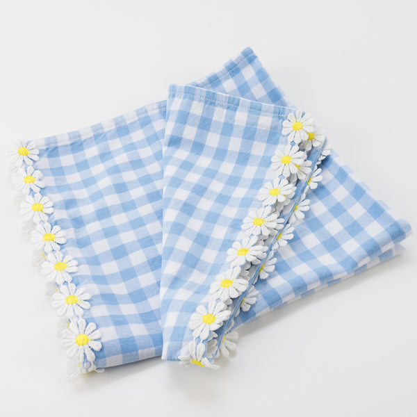 Daisy Edge Gingham Fabric Napkins Image3