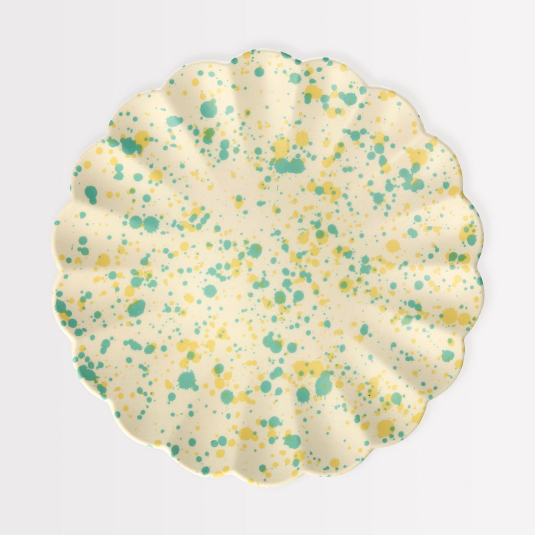 Large Speckled Reusable Bamboo Plates