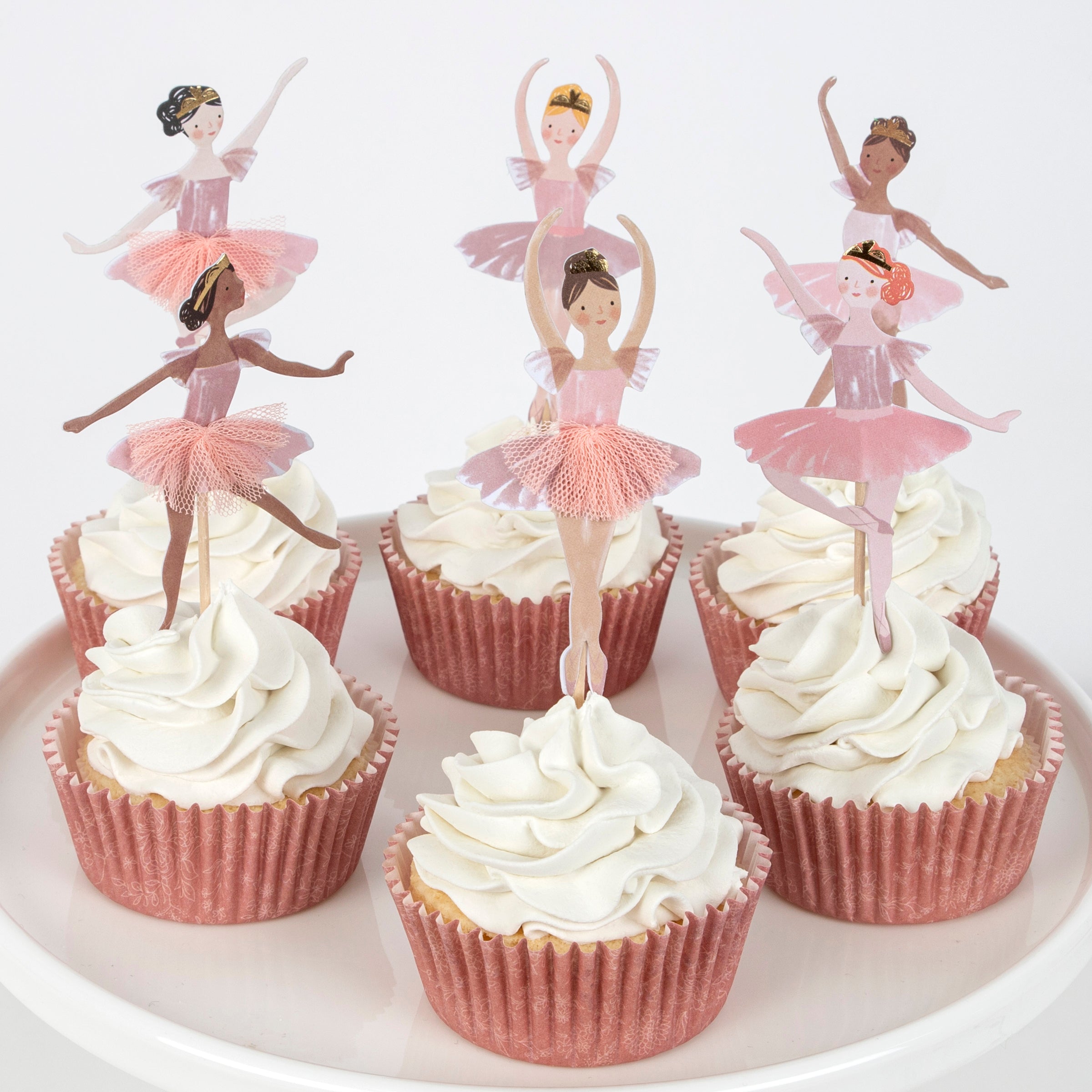 Meri Meri Cupcake Kit Ballerina: 24 Pezzi Con Tulle E Lamina Oro