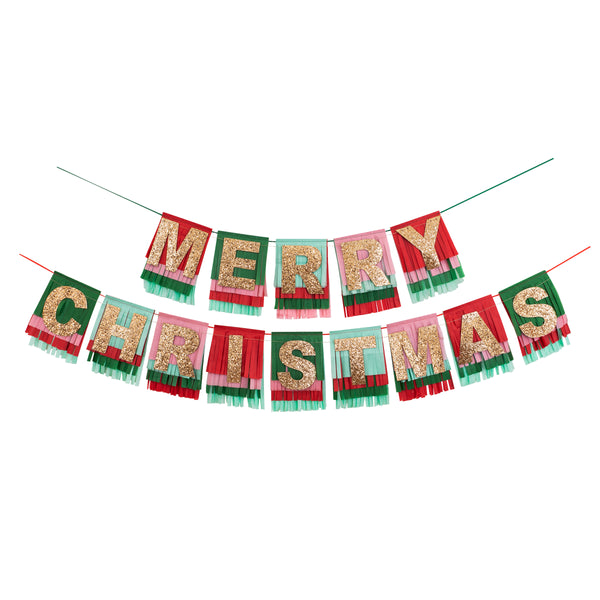 This glittery garland, in Christmas colors, is a fabulous Christmas hanging decoration.