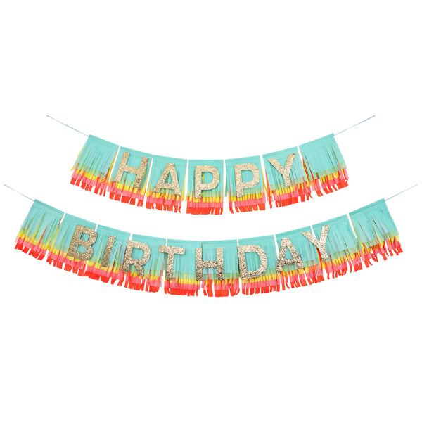Rainbow Happy Birthday Fringe Garland Image5