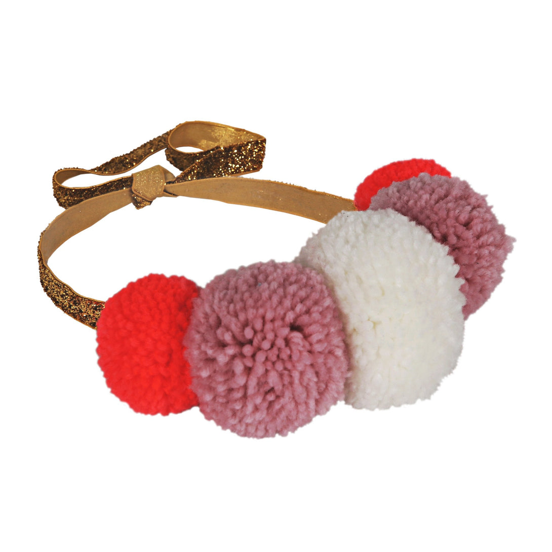 Pink Pompom Crown