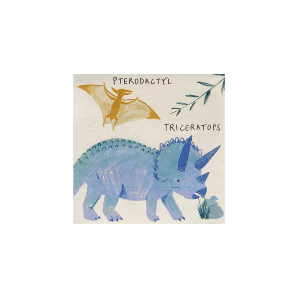 Our paper napkins featuring dinosaurs are perfect for a dinosaur birthday party. Image1
