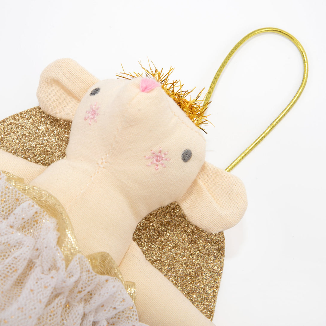 Gold Angel Mouse Tree Topper