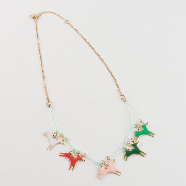 This Christmas necklace, crafted with enamel reindeers, is a wonderful kids stocking filler. Image3