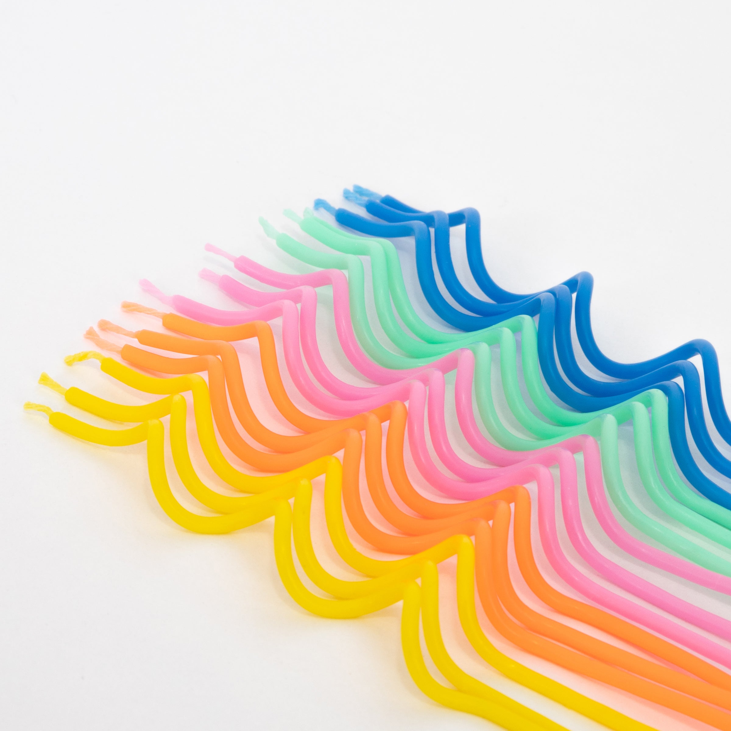 Our tall candles, with a wavy design, make great birthday cake decorations.