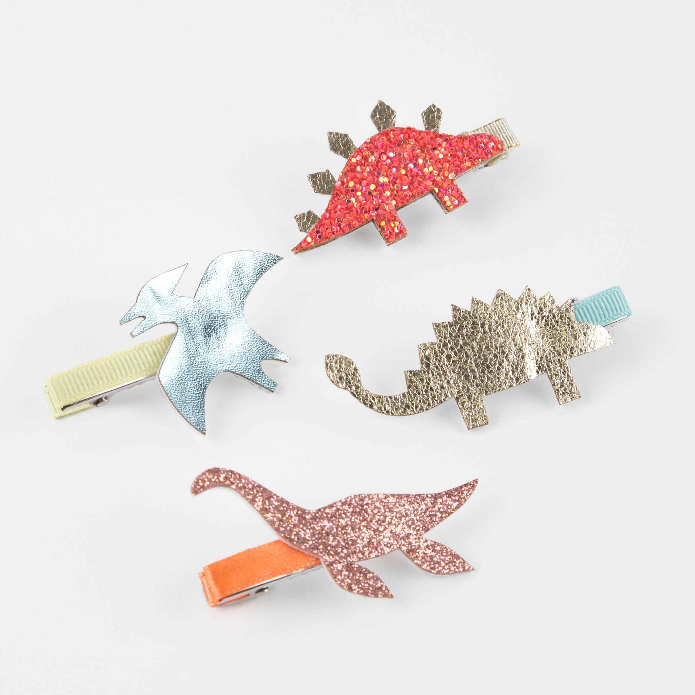 Our glitter hair clips are perfect to create dinosaur hair.