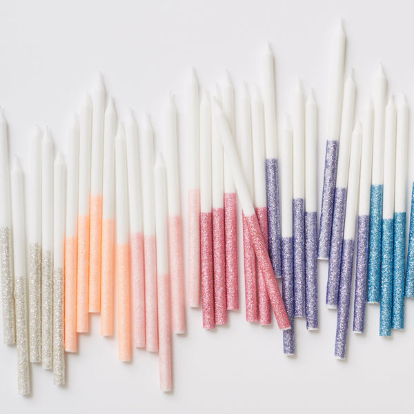 Pale Pink Glitter Dipped Candles Image2
