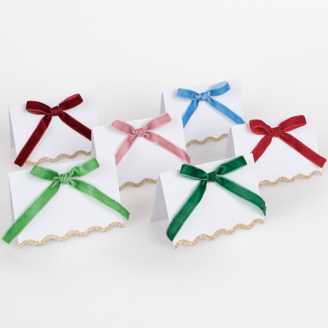 Bows on are on-trend, and will add an elegant touch to your Christmas party supplies.