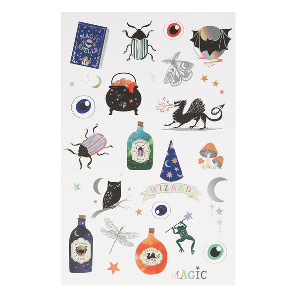 Our magic tattoos, with silver holographic foil, are ideal for a magic birthday party or Halloween activity. Image2