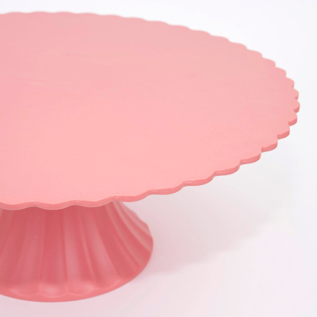 Large Pink Reusable Bamboo Cake Stand