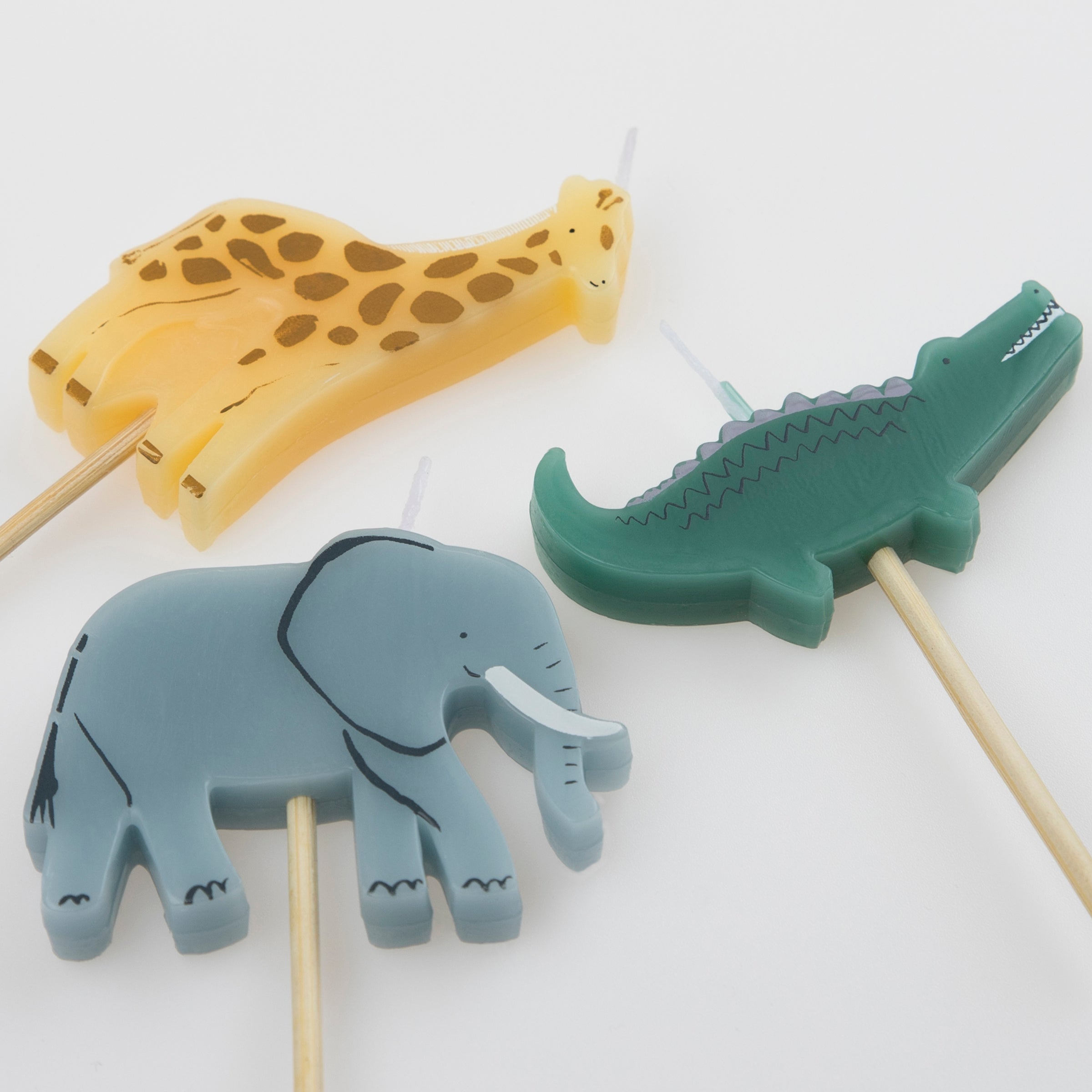 If you're looking for brightly colored birthday candles you'll love our animal candles including an elephant candle.