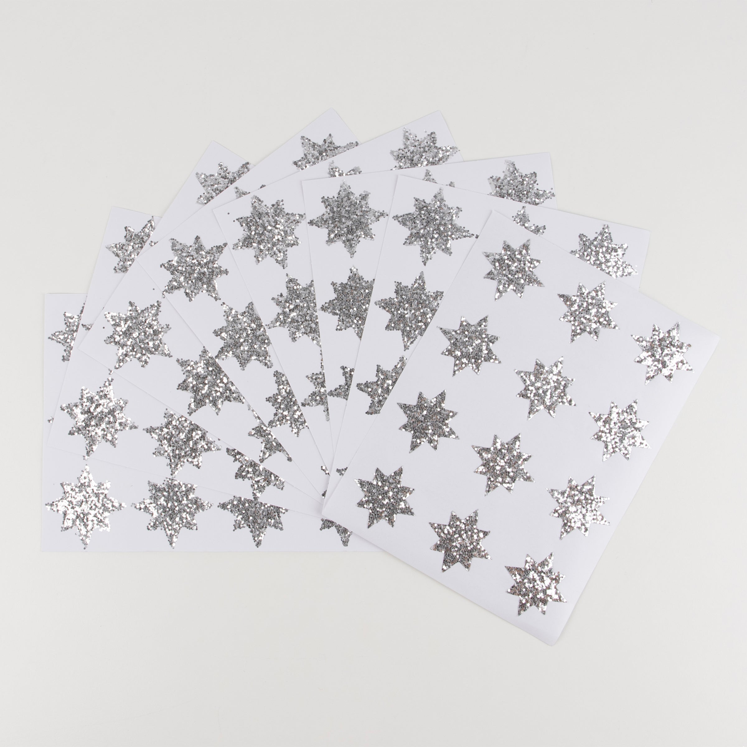 Glitter Stickers Stars 1 inch - Two Color Way - Silver Green