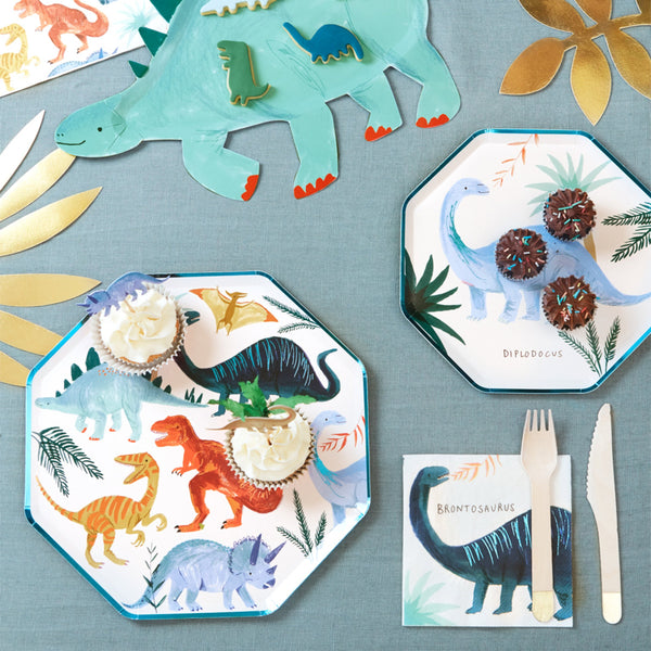 Our paper napkins featuring dinosaurs are perfect for a dinosaur birthday party. Image1