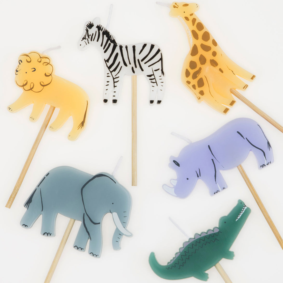 If you're looking for brightly colored birthday candles you'll love our animal candles including an elephant candle.