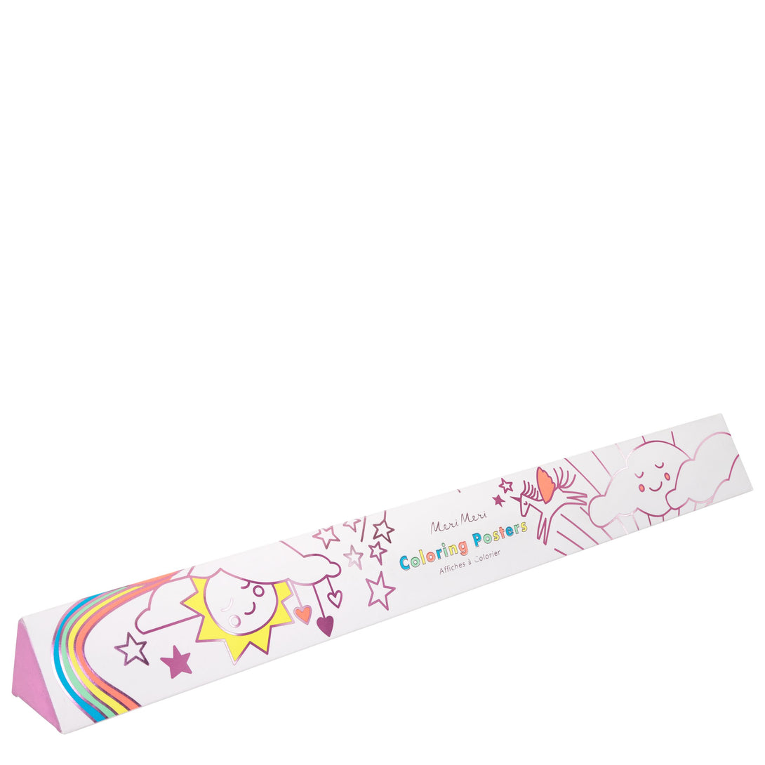 Color in the pink foil unicorns, set in a happy world, for a wonderful effect.