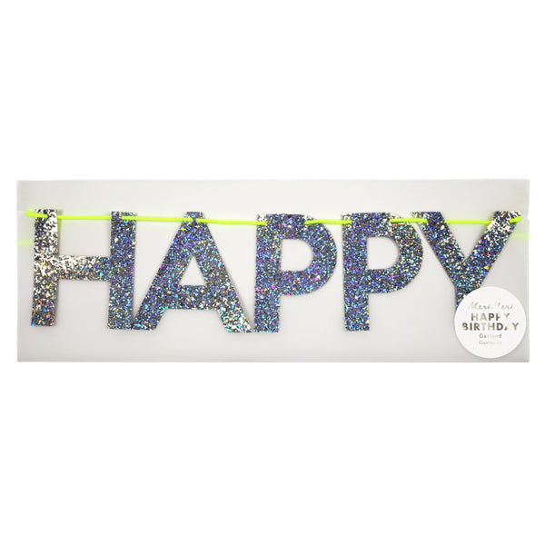 Silver Happy Birthday Garland Image3