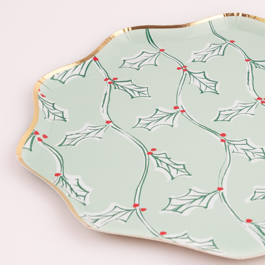 Our party plates with vintage designs are practical and make wonderful Christmas table decorations.