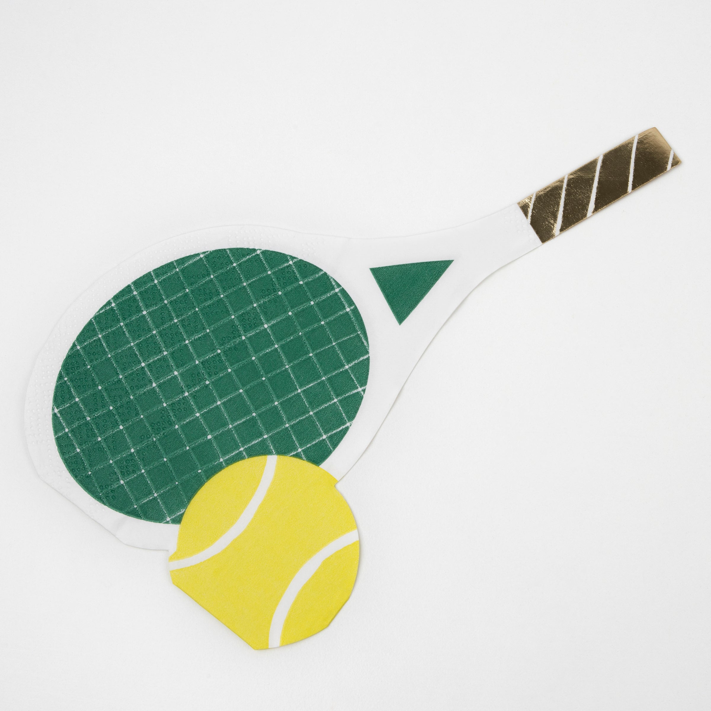 Our fun party napkins, in the shape of a tennis racket and tennis ball, are perfect for a tennis party.