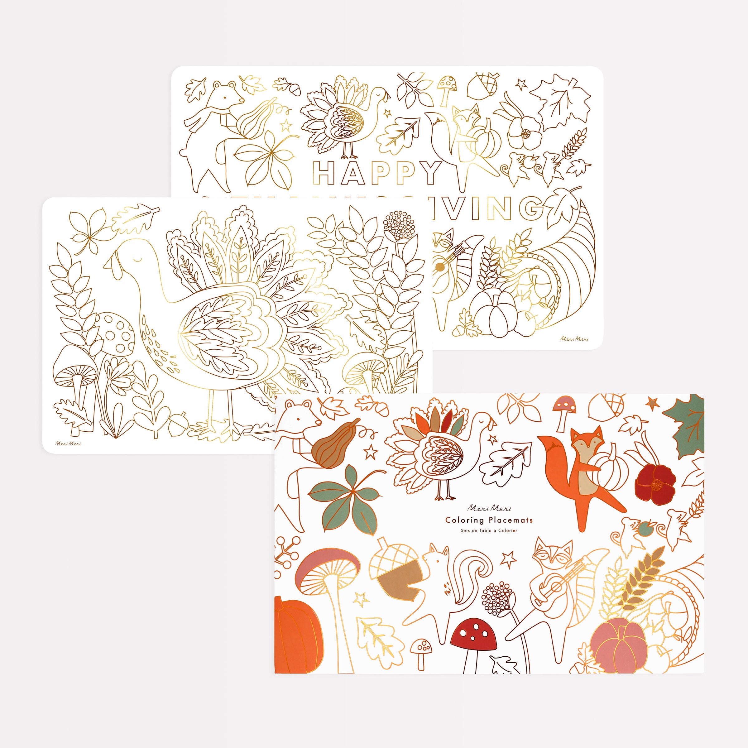 Our Thanksgiving placemats are perfect as Thanksgiving table decor.