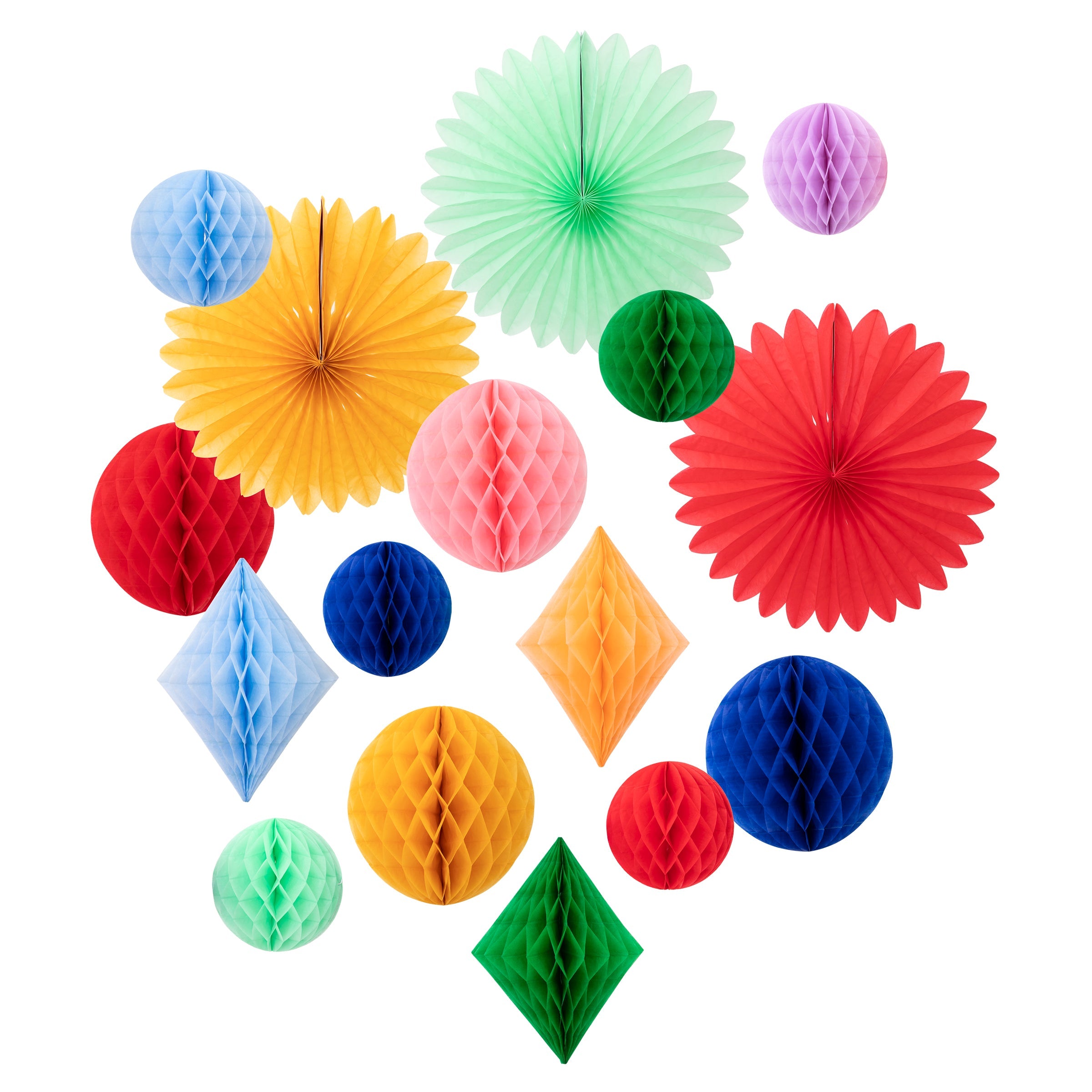 Meri Meri Rainbow Honeycomb Decoration Kit (x 16)