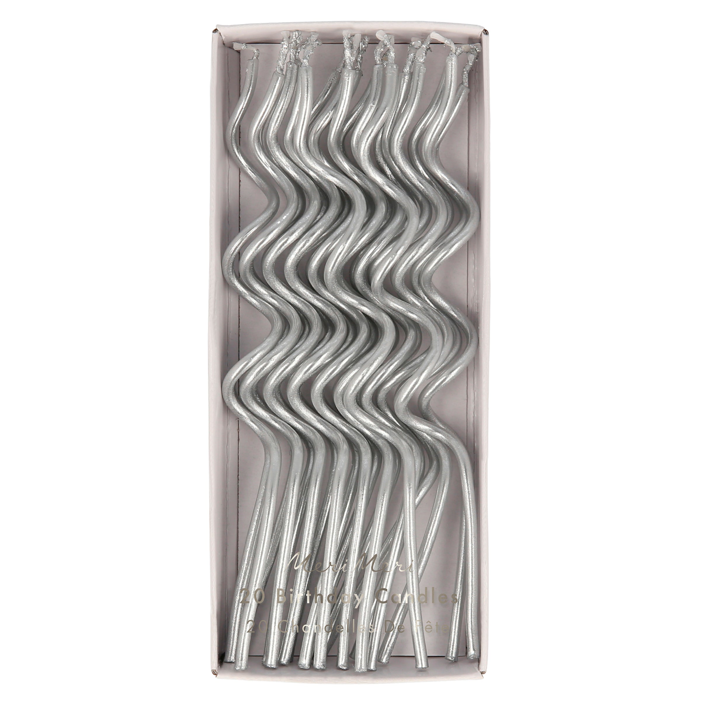 Our silver candles, with a special wavy design, make great birthday cake decorations and are perfect for a space party.