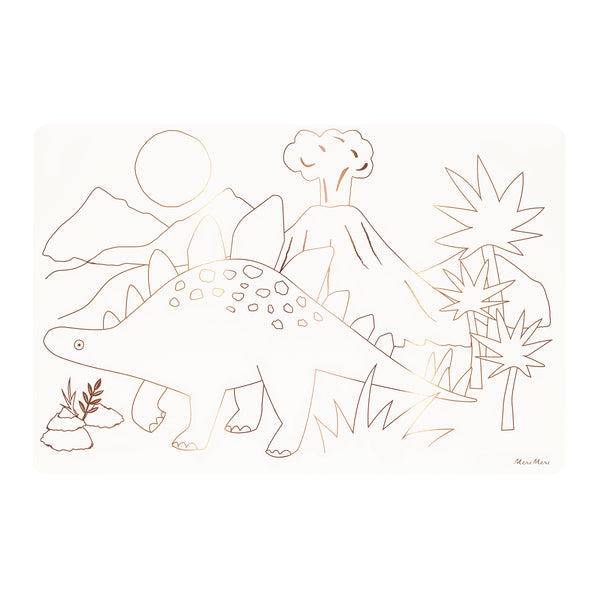 Coloring time is here, with out special kids placemats featuring dinosaurs, perfect for a dinosaur party. Image5