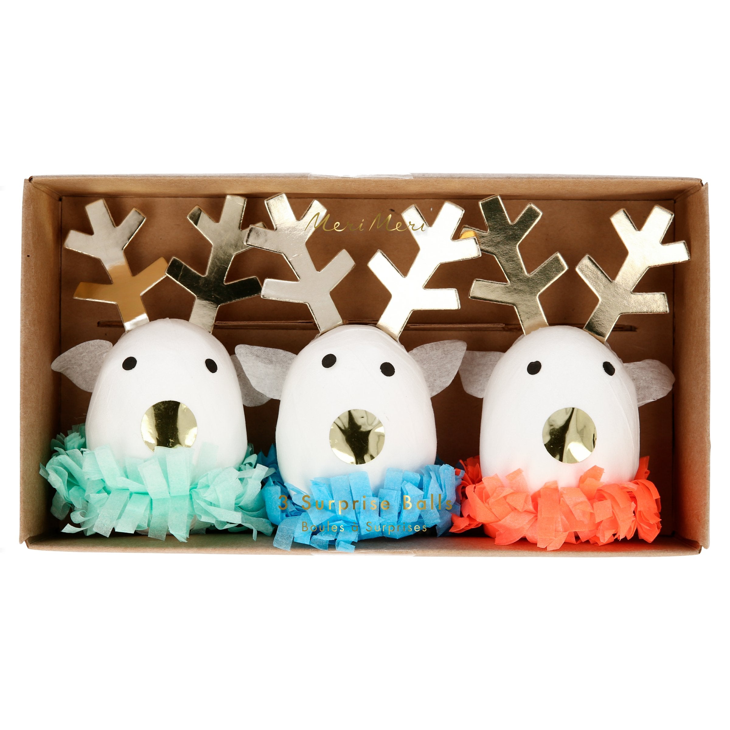 Our reindeer surprise balls are fabulous gifts for party guests.