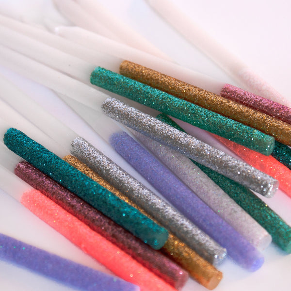 Multicolor Dipped Glitter Candles Image3