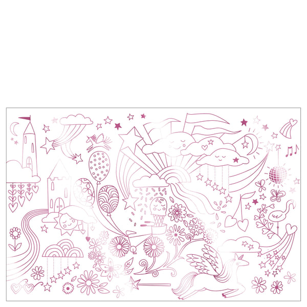 Color in the pink foil unicorns, set in a happy world, for a wonderful effect. Image4