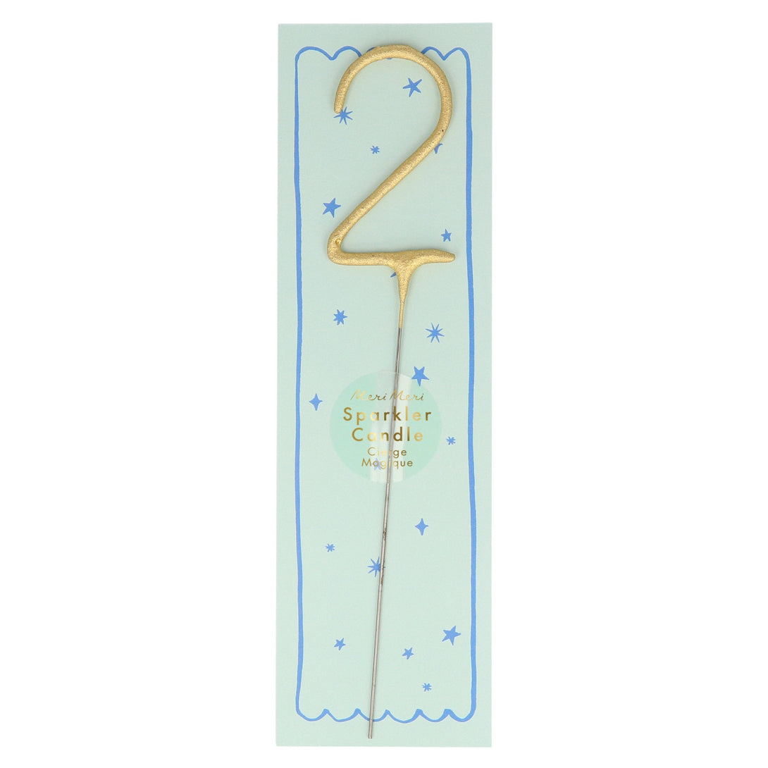 Gold Sparkler Numbers 0 To 9 Candles (Parent)