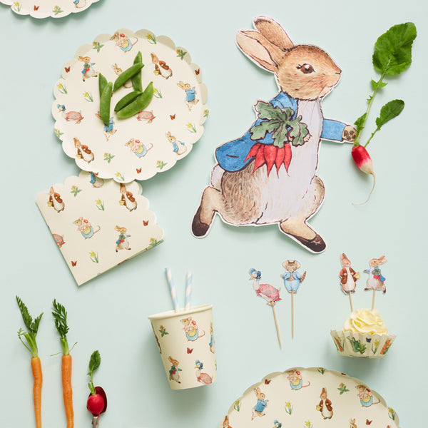 These plates are crafted from high quality paper, in the shape of Peter Rabbit clutching a handful of radishes. Image2
