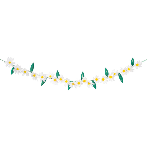 The garland features crepe paper daisies and 3D paper leaves with a gold foil shimmer. Image4