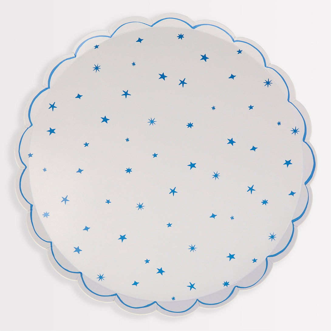 Our star plates, in a set with pink plates, blue plates and mint plates, are the perfect party plates for a kids birthday party.