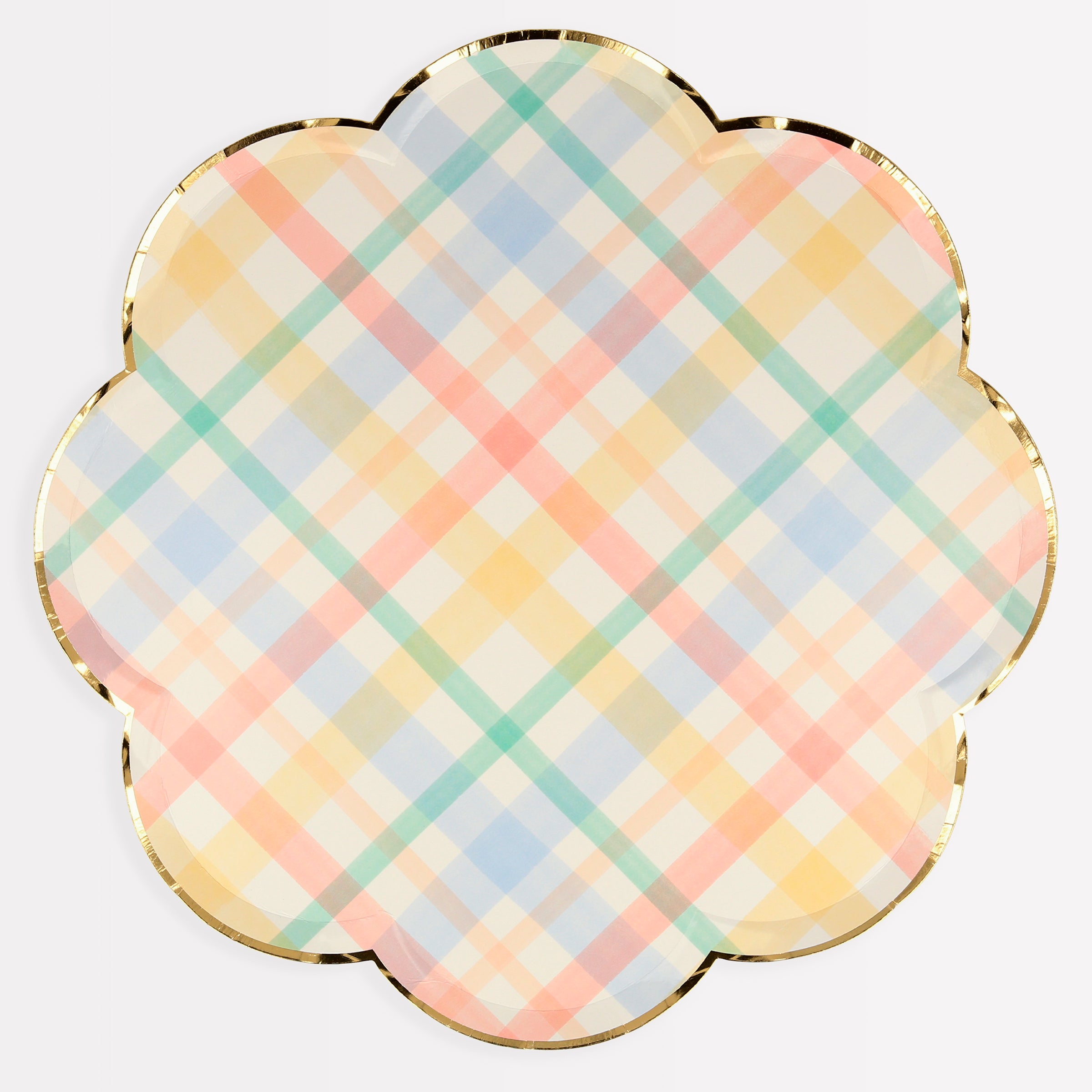 Our stylish paper plates with soft muted colors are perfect for baby shower decorating ideas.