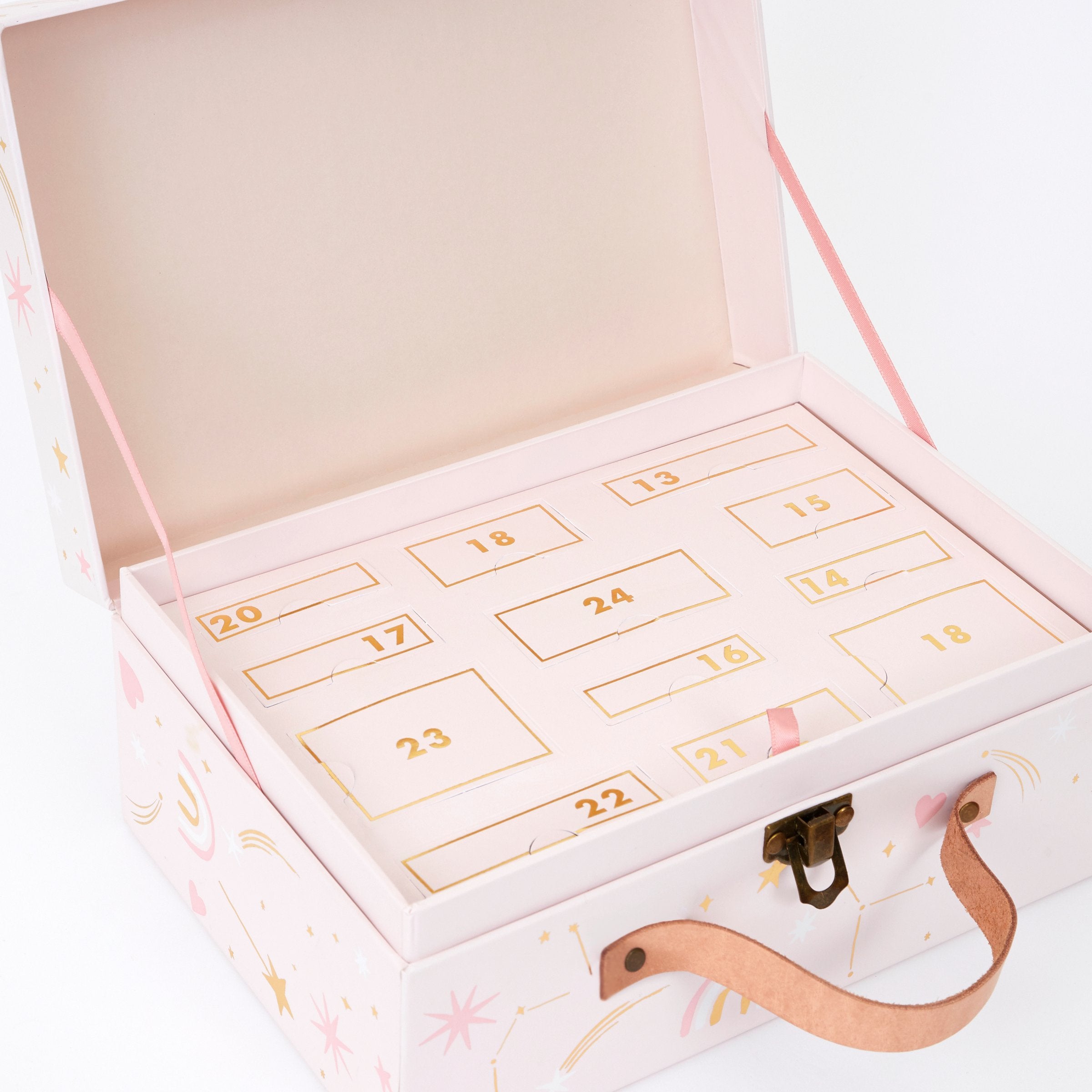 This advent calendar is a mini suitcase filled with kids hair accessories.