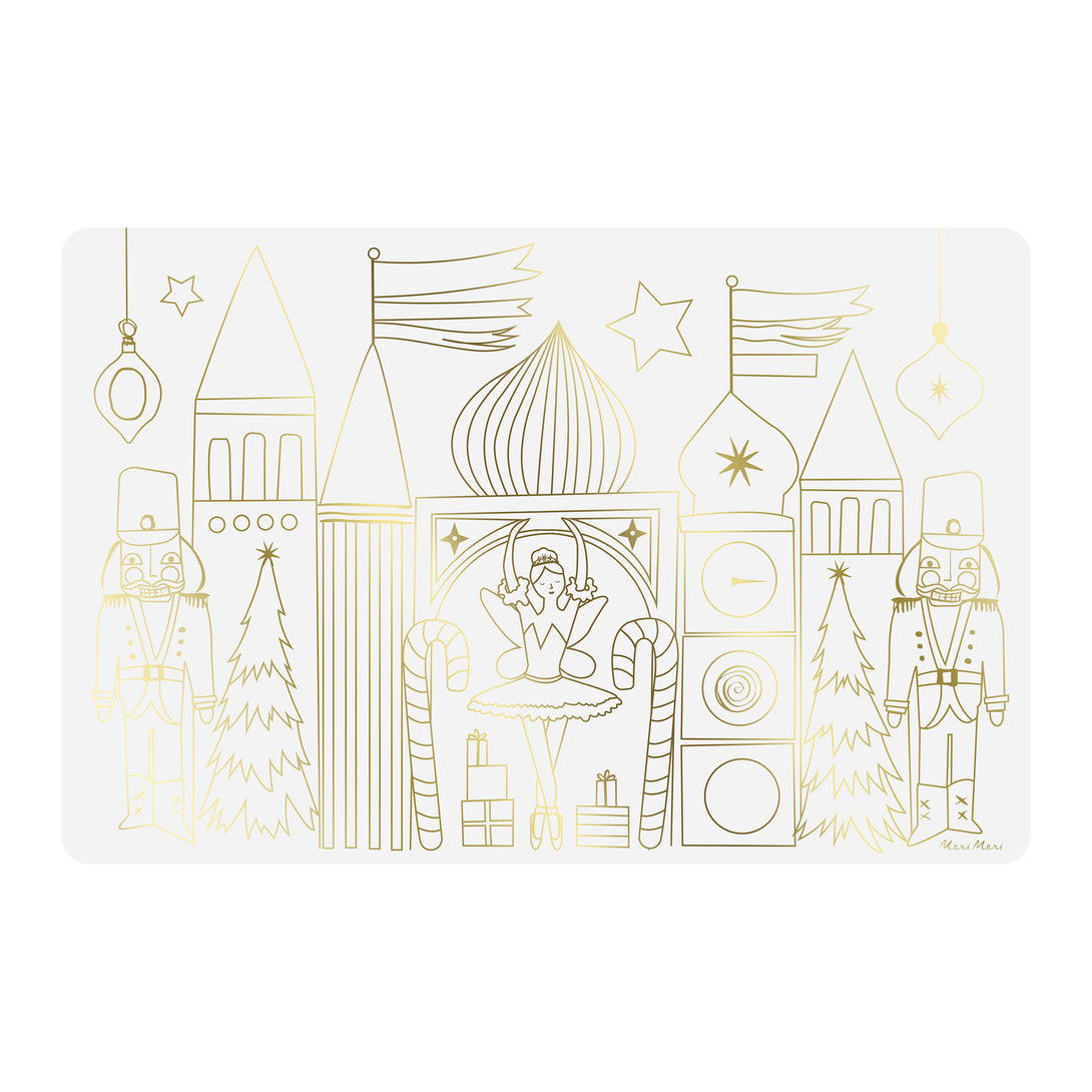 Our Christmas place mats, with Nutrcracker designs, are perfect for creative fun.