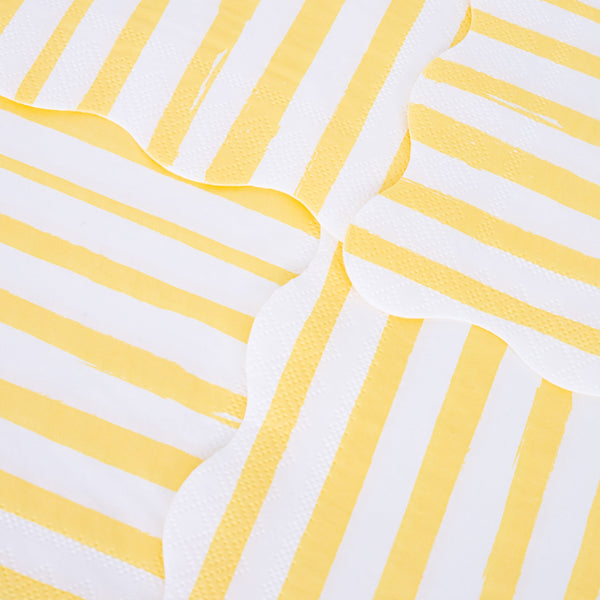 Our paper napkins, crafted with bright yellow stripes, are ideal to add to your birthday party supplies. Image3