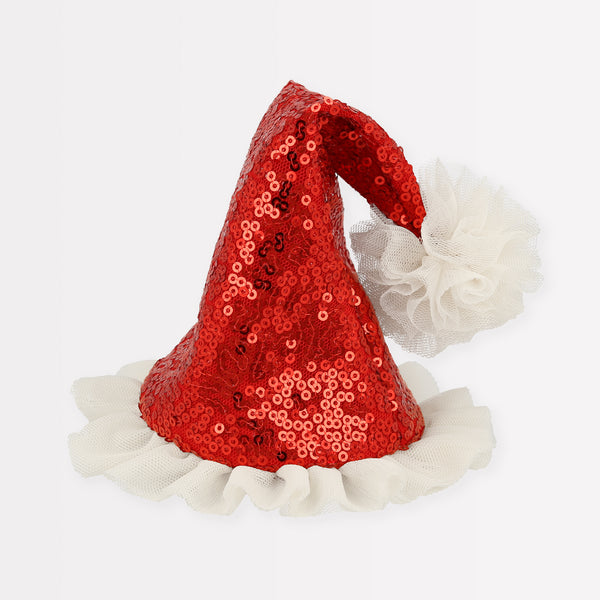 Our Santa hat, designed as Christmas hair clip, is a fabulous kids hair accessory.