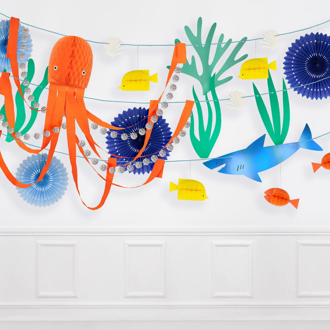 Our colorful garland is perfect for under-the-sea party ideas.