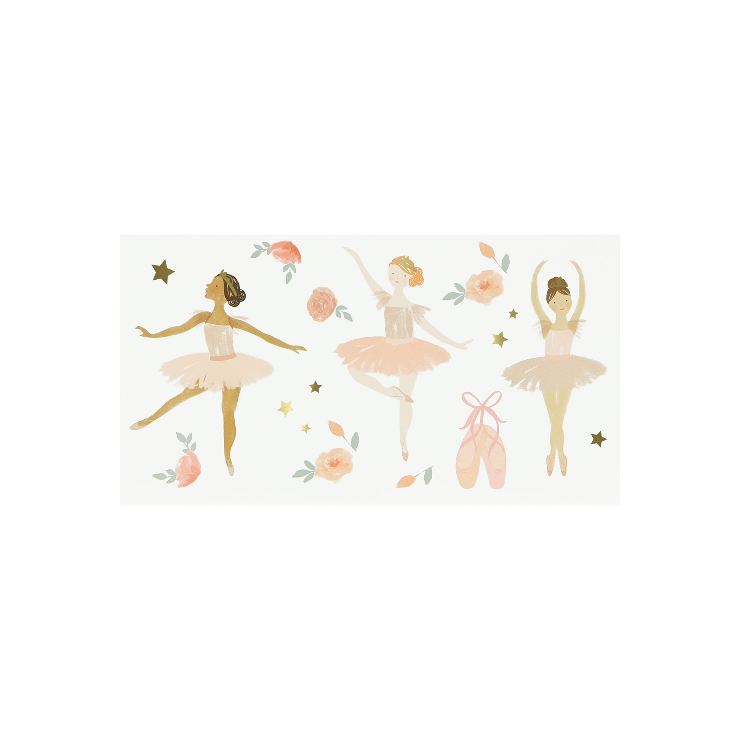 Our temporary tattoos feature ballet dancers for a fabulous decoration.