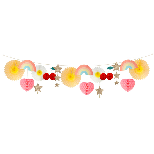Our decorative garland features rainbows, hearts, cherries and star decorations. Image3