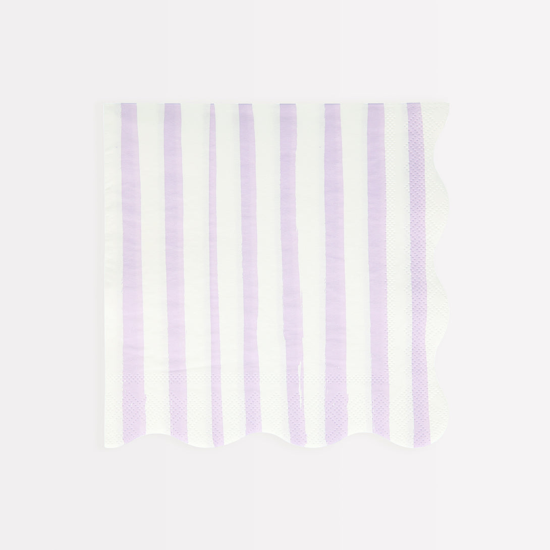 Our scalloped napkins, with bright stripes, are really stylish paper napkins.