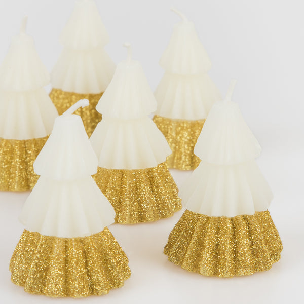 Our glitter tree candles are ideal if you're looking for wonderful Christmas table decoration ideas. Image2